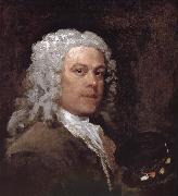 William Hogarth, Palette holding the self portrait